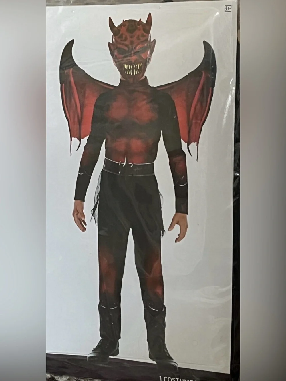 Amscan Party City Red Devil Kids Costume with Wings Child XL (14-16) Halloween